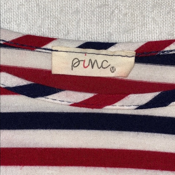 Red, white, and blue striped, crop top - Picture 2 of 4